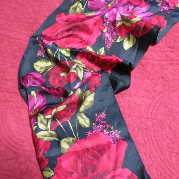 Oscar De La Renta100% Silk scarf floral - Picture 6 of 10